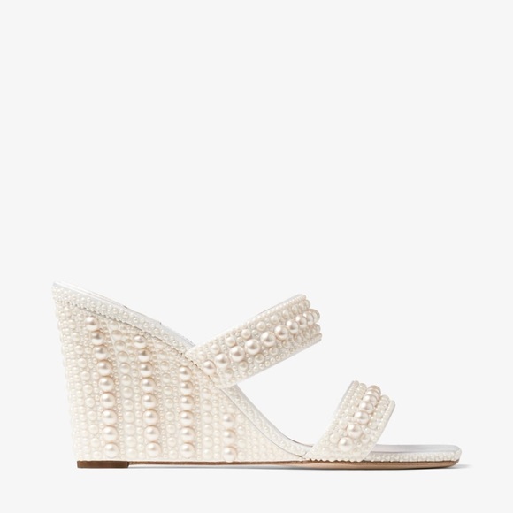 Jimmy Choo Shoes - New JIMMY CHOO Bridal Sacoria 85 embellished wedge mules $1,950 40